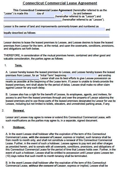 Commercial Lease Sample Related Forms